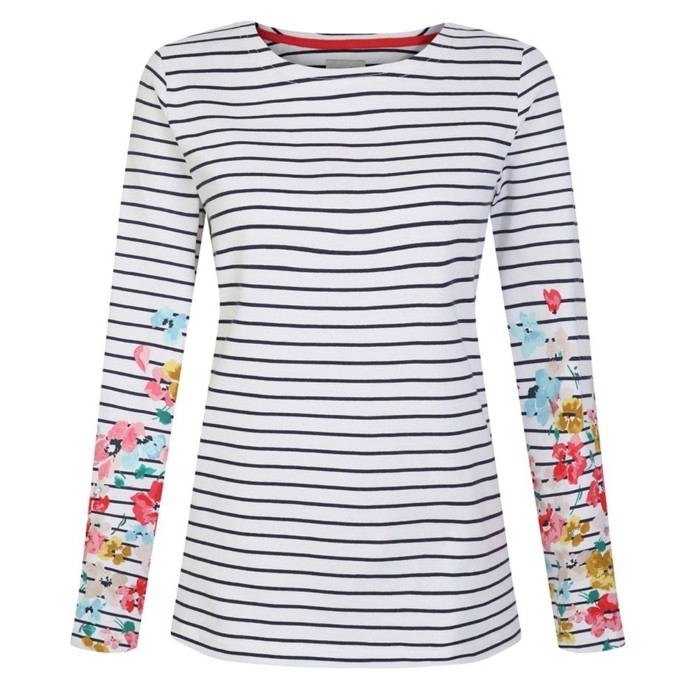 Striped Long Sleeve Top with Floral Accents - Picture 6 of 6